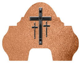 DARAY-L-517-BK-SH-CP Black 3 Crosses Shimmer Copper